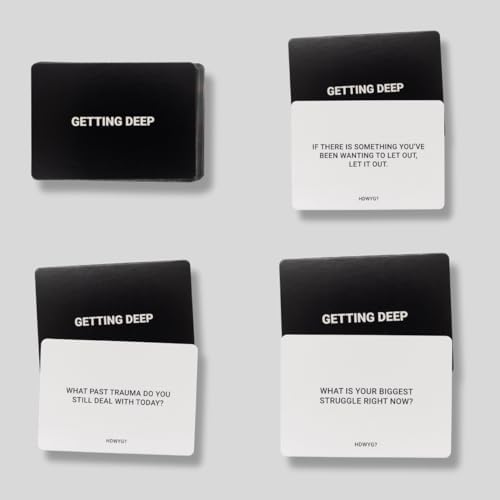 How Deep Will You Go? Card Game - 99 Deep Conversation Questions - Build Meaningful Connection - for Friends, Couples, Family, 1-1 Or in Groups, Anyone | Ages 17+ | Game Night & Gatherings