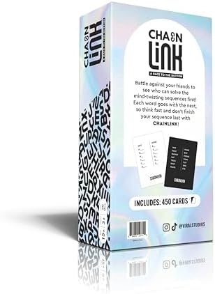 Viral Studios Chainlink - Guess the Sequence Party Game, Fast Paced Word Game for Adults & Kids, 450 Cards Fun Cards for Family Nights, Gatherings, & Parties Ages 15 +