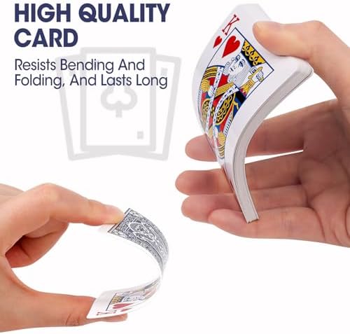 Playing Cards, 16 Decks of Cards Bulk Standard Size Poker Cards, Perfect for Classic Card Games, Party Games, Blackjack, Card Games for Families & Magic Performances (Red/Blue)