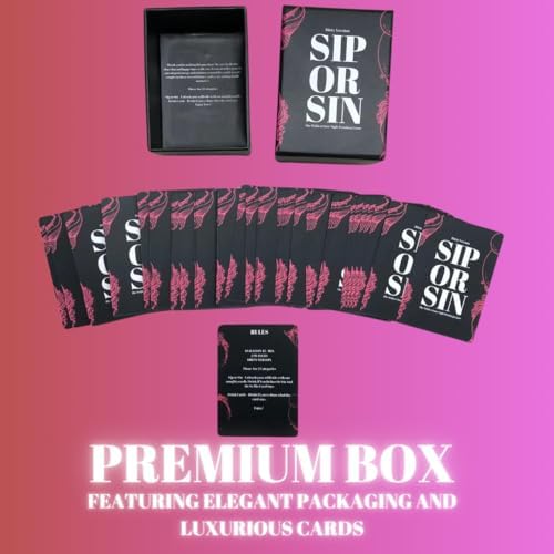 Sip Or Sin Drinking Couple Game - Freaky Couples Game for Romantic Date Night, Anniversary & Valentine's Day Gift. 114 Spicy Dares & Questions