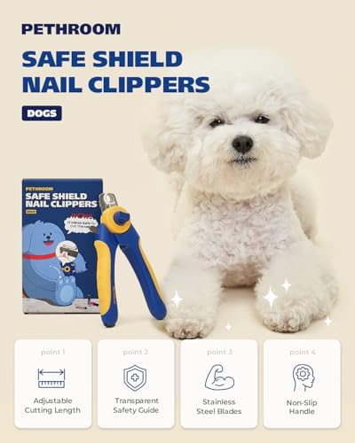 PETHROOM Professional Dog Nail Clipper with Safety Guard, Avoid Overcutting