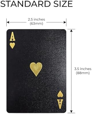 ACELION Waterproof Playing Cards, Plastic Playing Cards, Deck of Cards, Gift Poker (Black Diamond Cards)