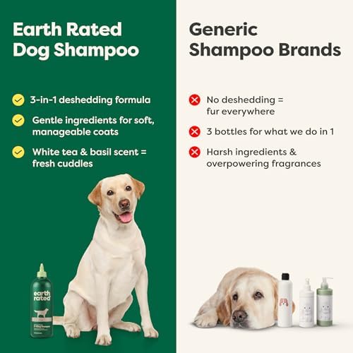 Earth Rated Deshedding Hypoallergenic Dog Shampoo & Conditioner, 16 oz