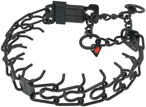 Herm Sprenger Black Stainless Steel Dog Collar with Short Links and Quick Release ClicLock Buckle Made in Germany (20in x 3.0mm (Neck Size up to 16-17in)