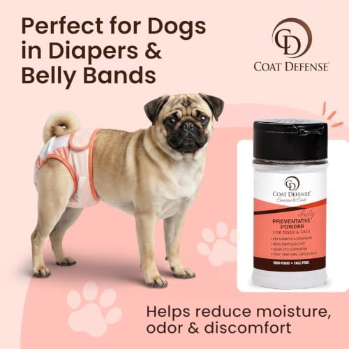 COAT DEFENSE Daily Preventative Powder | Made in USA | 3.5oz Waterless Dog Shampoo & Pet Deodorizer for Smelly Dogs | Provides Anti Itch Relief | Dog Dry Shampoo for Dry Itchy Skin
