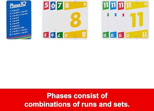 Mattel Games Phase 10 Card Game in Storage Tin for Ages 7+