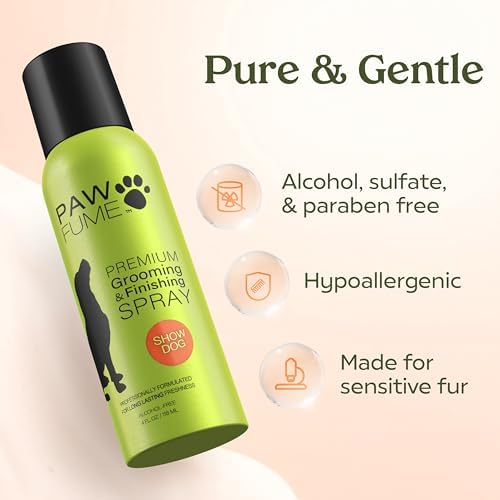 Paw Fume Dog Perfume Spray Long Lasting, Show Dog, 1-Pack | Hypoallergenic, alcohol-free detangling formula keeps pups fresh all day, moisturizing Pet Cologne Spray for Dogs