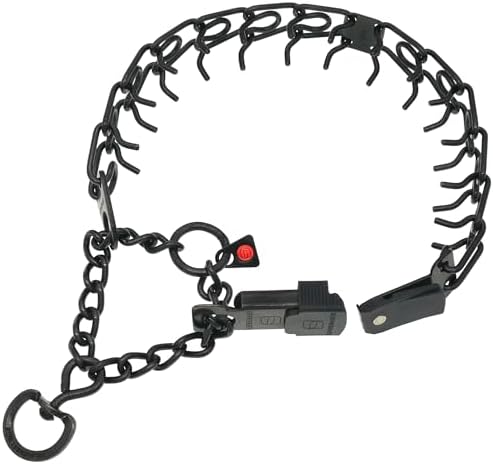 Herm Sprenger Black Stainless Steel Dog Collar with Short Links and Quick Release ClicLock Buckle Made in Germany (20in x 3.0mm (Neck Size up to 16-17in)