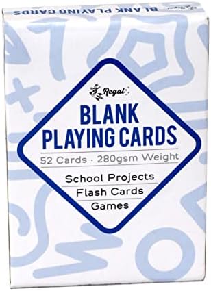 Regal Games 208 Blank Playing Cards to Write On - Custom Blank Deck of Cards - (2.5" x 3.5") Cardstock White Poker Size - 4 Packs x 52 Cards