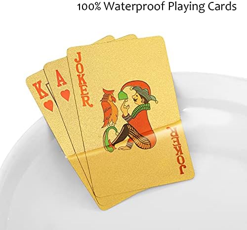 EAY Gold Waterproof Playing Cards - Poker Deck for Parties and Games
