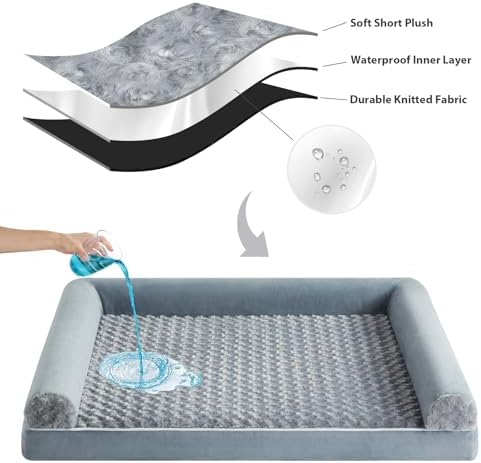 BFPETHOME Orthopedic Washable Large Dog Bed for Senior Dog Comfy Sleep