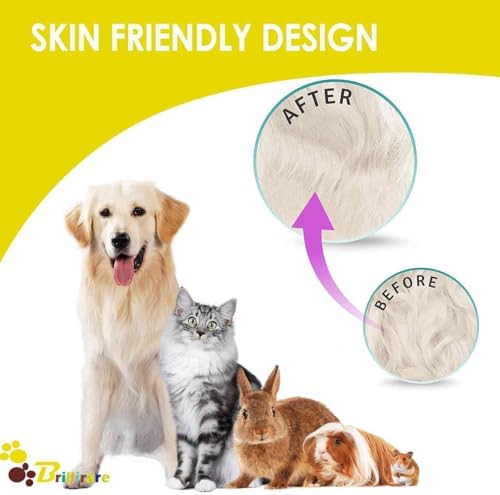 Dog Grooming Comb Pet, Stainless Steel Cat Combs with Rounded Teeth, Professional Metal Tear Stain Remover, Dematting Tool for Small, Medium & Large Pets-7.5in