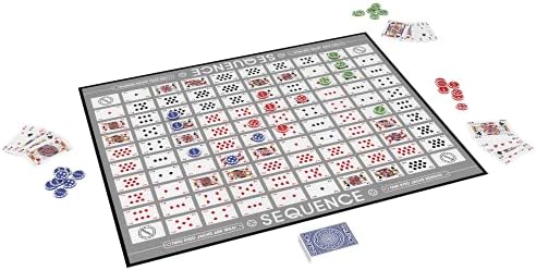 Sequence Premium Edition - Stunning Set with Giant Board (20.25 x 26.25 inches), Exclusive Chips and Deluxe Cards by Goliath, Blue, for Ages 7+