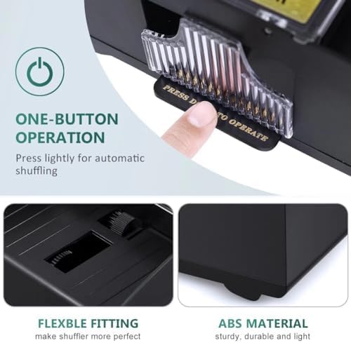 Automatic Card Shuffler 2 Deck, Battery Operated Card Dealer Machine, Electric Casino Card Shuffler for UNO, Blackjack, Texas Hold'em, Home Card Games