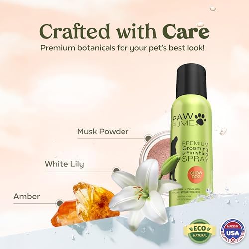Paw Fume Dog Perfume Spray Long Lasting, Show Dog, 1-Pack | Hypoallergenic, alcohol-free detangling formula keeps pups fresh all day, moisturizing Pet Cologne Spray for Dogs