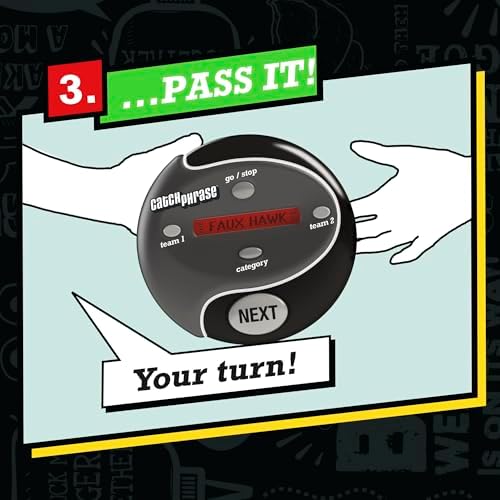 Hasbro Gaming Catch Phrase Electronic Game | Fun Active Handheld Party Games for Adults, Teens, and Kids | 4 or More Players, 2 Teams | Portable Summer Travel Activities | Ages 12+ (Amazon Exclusive)