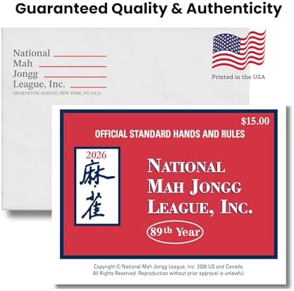 National Mah Jongg League 2026 Mahjong Large Size Cards Four-Pack Bundle - Official Hands and Rules for American Mahjong (Four Large-Size Cards)