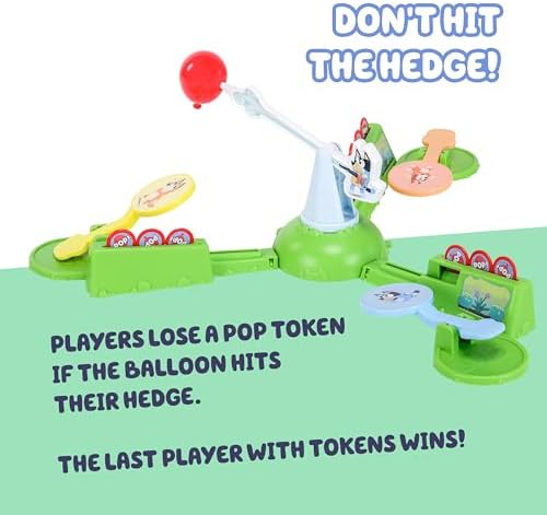 Bluey Keepy Uppy Game, Motorized Toddler Game with Bingo and Chilli Character Paddles, Games for 4+ Year Olds