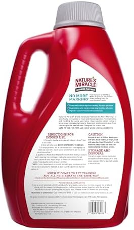 Nature's Miracle Advanced Platinum No More Marking Training Spray, 128 oz | Helps Prevent Dogs from Marking the Same Spot, For Indoor Training, Safe For Pets and Home*, Repels With Essential Oils