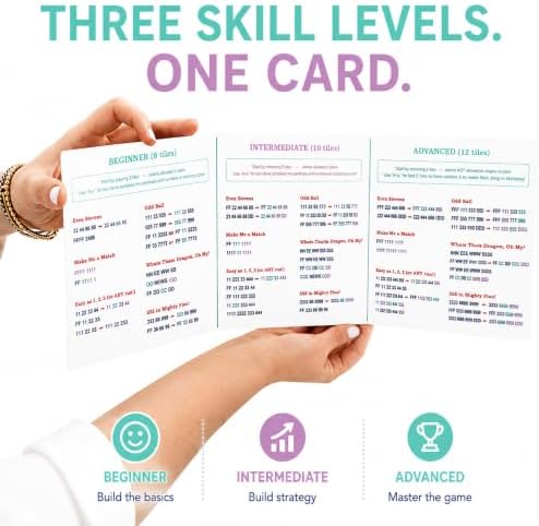 Mini Mahjer Card for Beginner Mahjong, 3 Levels of Play, Family Game Night