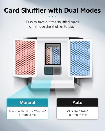 KPAW Automatic Card Shuffler for 1-2 Decks with Dual Modes