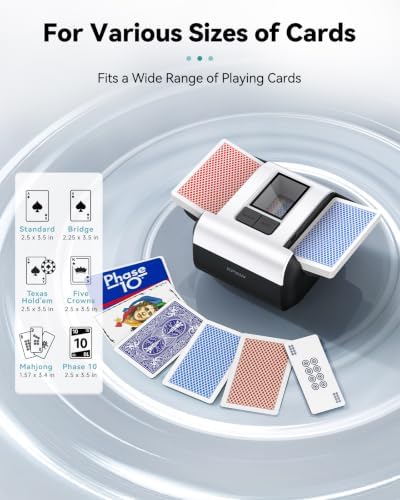 KPAW Automatic Card Shuffler for 1-2 Decks with Dual Modes