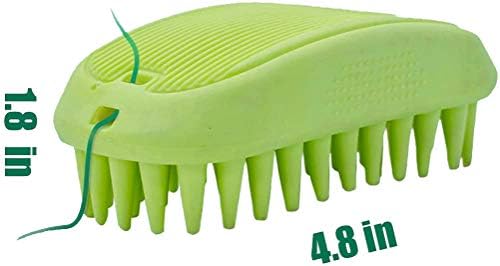 Pet Silicone Shampoo Brush for Long & Short Hair Medium Large Pets Dogs Cats,Shower Wash Curry Brush,Dog hair Products Accessories Dog Back Massage for Long & Short Hair Small Large Pets Dogs(Green)