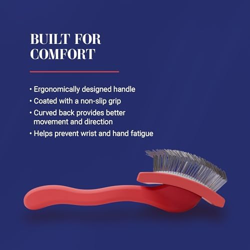 Chris Christensen Big G Dog Slicker Brush for Dogs (Goldendoodles, Labradoodles, Poodles), Groom Like a Professional, Fluff Detangle Style, Saves Time Energy, Coral, Large