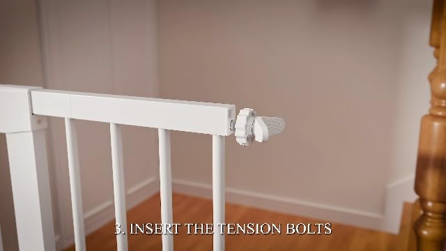 Cumbor 30-48 in Baby Gate for Stairs, Auto Close Dog Gate Indoor, White