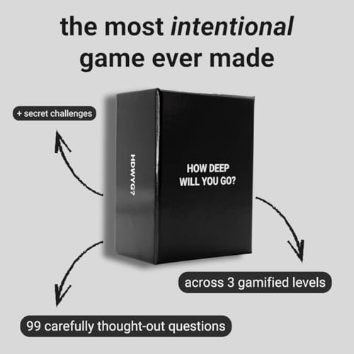 How Deep Will You Go? Card Game - 99 Deep Conversation Questions - Build Meaningful Connection - for Friends, Couples, Family, 1-1 Or in Groups, Anyone | Ages 17+ | Game Night & Gatherings