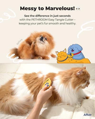 PETHROOM Easy Tangle Cutter for Dogs & Cats, Professional Dematting Tool