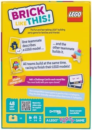 Asmodee Brick Like This! The Official Lego Party Game - A Fast, Fun Building Game for Families, Kids, Teens & Adults, Ages 7+, 2-8 Players, 15 Minute Playtime
