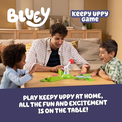 Bluey Keepy Uppy Game, Motorized Toddler Game with Bingo and Chilli Character Paddles, Games for 4+ Year Olds