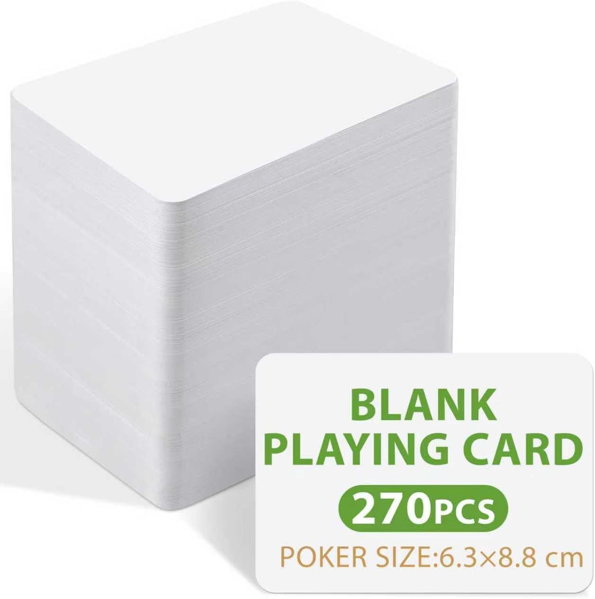 REGUICORP 270PCS Blank Playing Cards, 2.5" x 3.5" Printable Blank Game Cards, White Blank Playing Cards to Write On for Study, Leave Comments, Write, and Draw