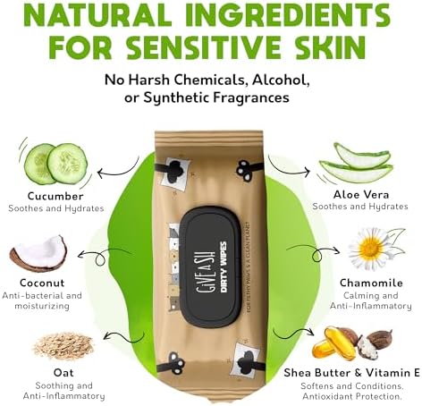 G.A.S Lick-Safe Daily Pet Wipes for Dogs and Cats, Unscented, 100 Count