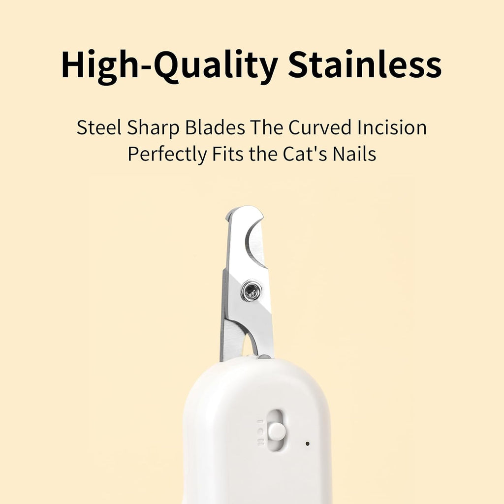 PAKEWAY Pet Nail Clipper with LED & -U-V Light, Cat Claw Trimmer with Ultra Bright LED Light for Nail Bloodline to Avoid Over Cutting, Sharp Angled Blade Grooming Tool for Dog Cat Rabbit Small Animals