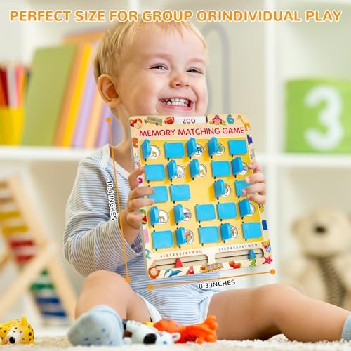 Memory Matching Game for Kids, Travel Toys for Toddlers Boys Girls Ages 3-5