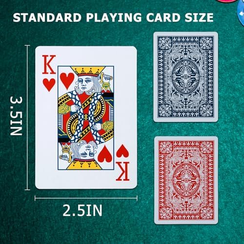 FURWEY 12 Packs Playing Cards, Poker Size Standard Index, Red and Blue