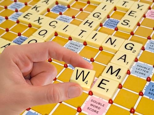 Tile Lock Scrabble Board Game, Board Holds Tiles in Place, for 2-4 Players, Ages 8 and Up, by Winning Moves Games USA