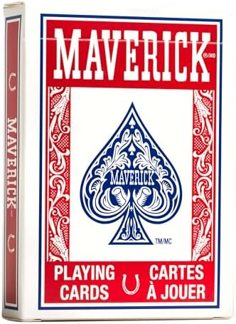 Maverick Playing Cards 12 Pack, Standard Index, Bulk Red and Blue Decks