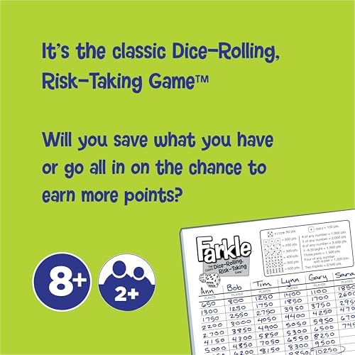 Farkle Dice Game, Family Game Night, Travel Games, Family Games, 8+