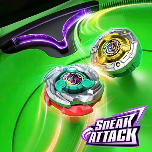 Beyblade X Sneak Attack Battle Set with Beystadium Arena, Rampart Aegis GB & Cutter Shinobi LF, 2 Right-Spinning Takara Tomy Battling Tops Game Toys, 2 Launchers, Ages 8+