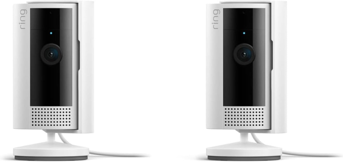 Ring Indoor Cam, Home or business security in 1080p HD video, 2-pack, White