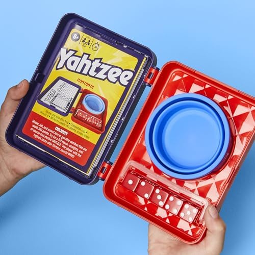 Hasbro Gaming Yahtzee Dice Game | with Collapsible Cup & Storage Case | Fun Family Games for Kids, Teens, Adults | 30 Mins. | 2 or More Players | Ages 8+