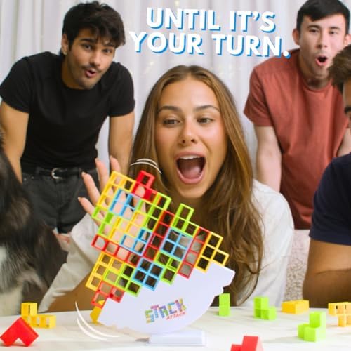 Stack Attack Tower Game for Kids & Adults, Family Balance Stacking Game Set
