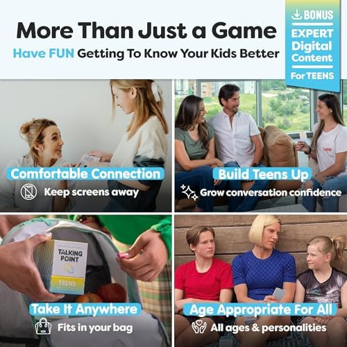 200 Teens Conversation Cards for Ages 12+, Easy Therapy Games & Questions