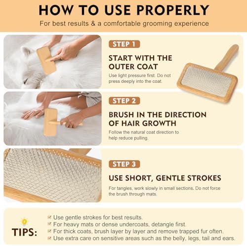 Slicker Brush for Dogs & Cats, Dog & Cat Brush for Shedding & Grooming