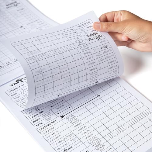 Perforated Yahtzee Score Pads: 120 Easy Tear Off Score Sheets, Large Print, Compatible with Yardzee and Yahtzee Games