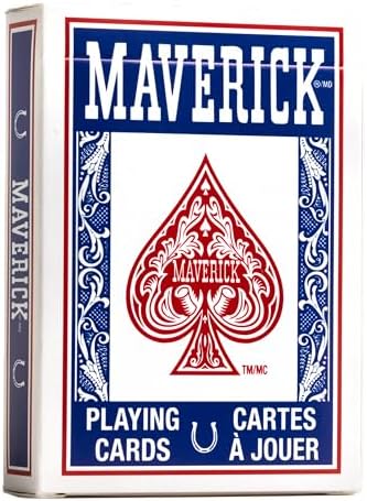 Maverick Playing Cards 12 Pack, Standard Index, Bulk Red and Blue Decks