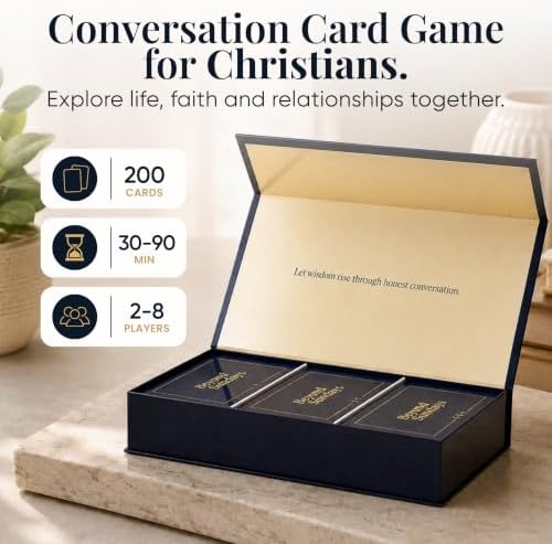 Christian Conversation Cards – Faith Card Game, 200 Cards & 3 Levels | Christian Gift for Women & Men | Premium Magnetic Gift Box for Small Groups, Date Nights & Family | Ages 14+